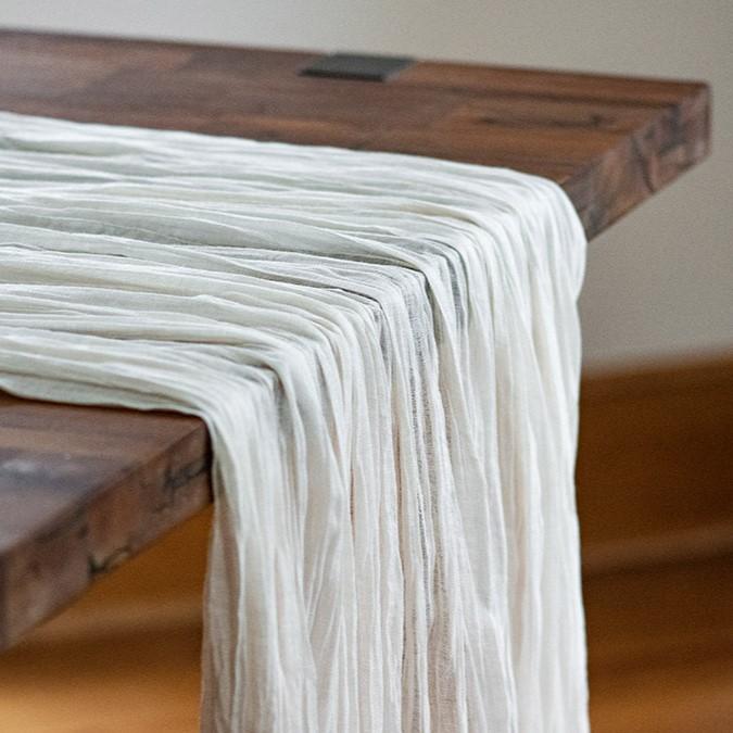 Ivory Gauze Table Runner 50