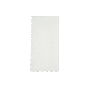 White Scallop White Trim Napkin 20