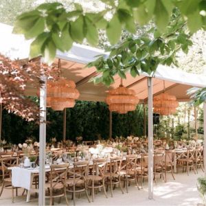 Woven Wicker Chandelier - Element Event Solutions