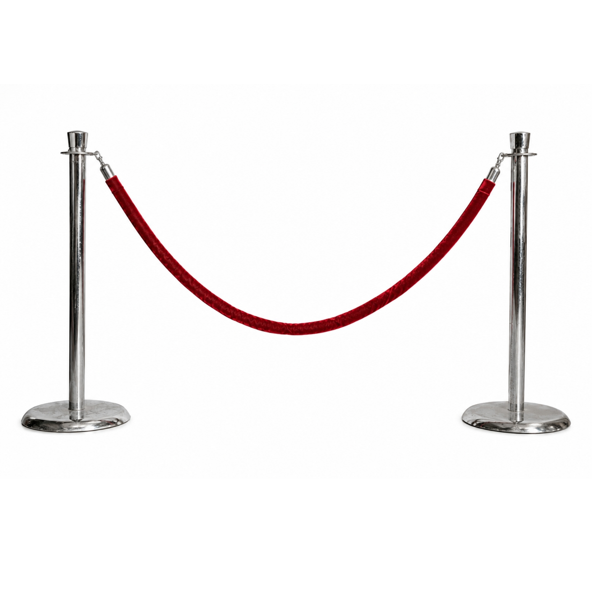 Red and Chrome Velour Stanchion Rope - Element Event Solutions