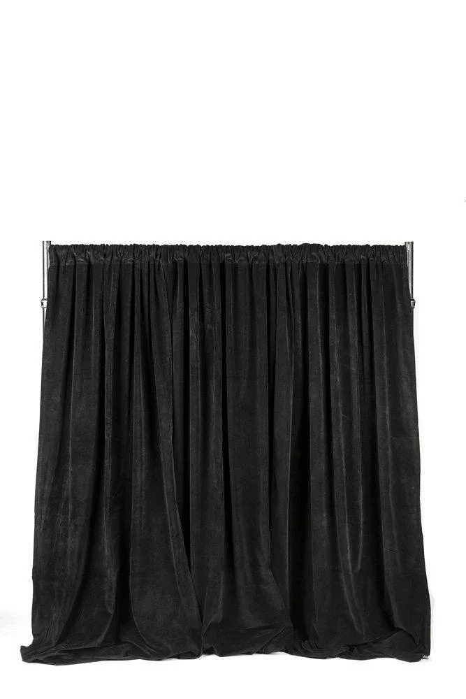 Black Velour Drape with pocket 16'x5' - Element Event Solutions