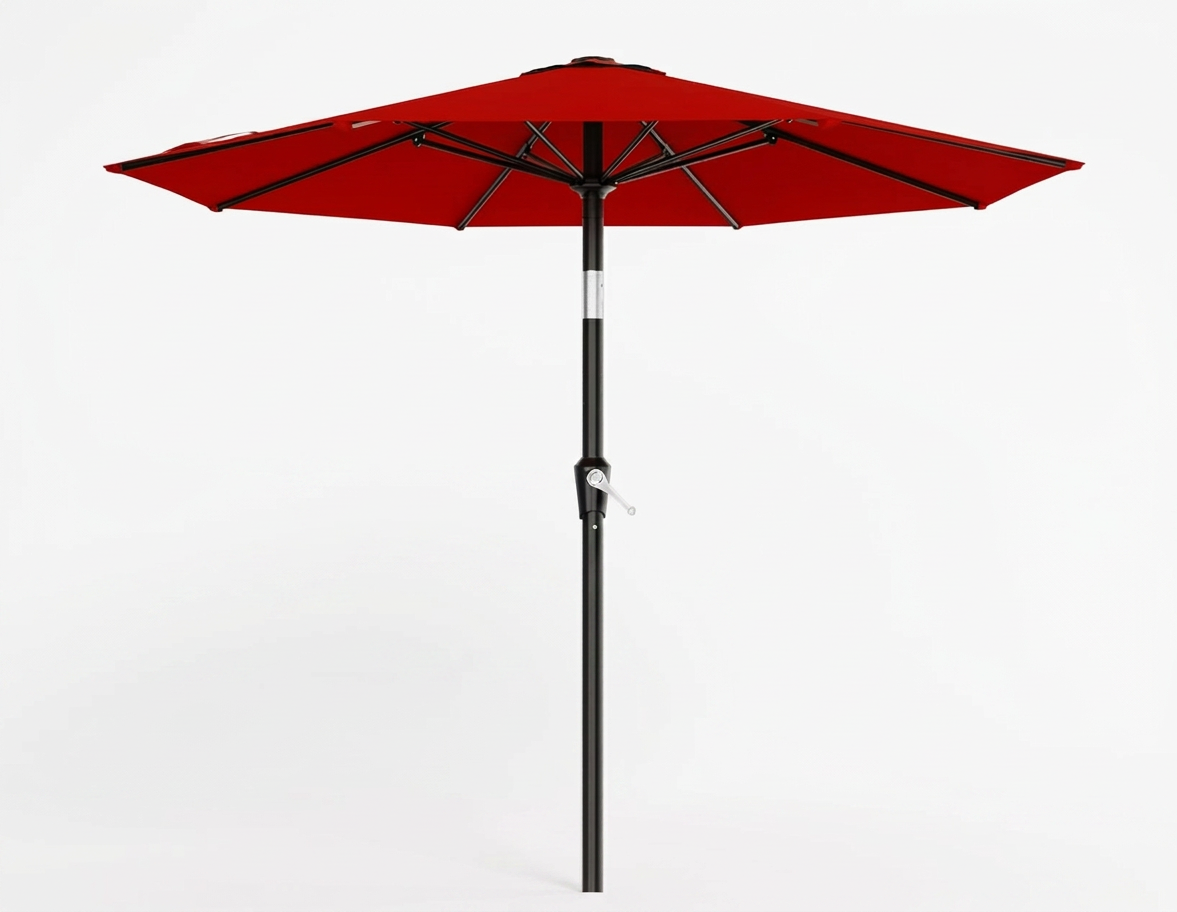 Red Patio Umbrella 9' Diameter with Stand - Element Event Solutions