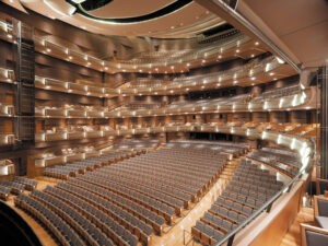 a large auditorium with rows of seats