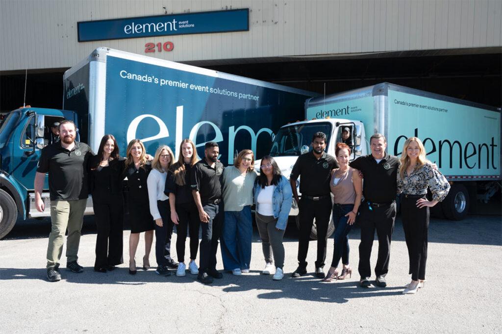 Element Events team and branded trucks