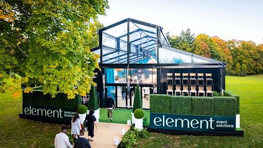 Members of Canada’s eventing and hospitality industry file into a special event held at the Estates of Sunnybrook, October 8, 2024, in Toronto, to mark the launch of Element Event Solutions, Canada’s national event solutions leader, previously operating as Chair-man Mills Corp. The event also served as a launching pad for the impressive Vista tent, a unique structure now available through Element, and the announcement that Element is now the official tenting partner of the Estates of Sunnybrook venue, which is set to re-open in May 2025 under the management of Oliver & Bonacini Hospitality. Photo: Element Event Solutions.