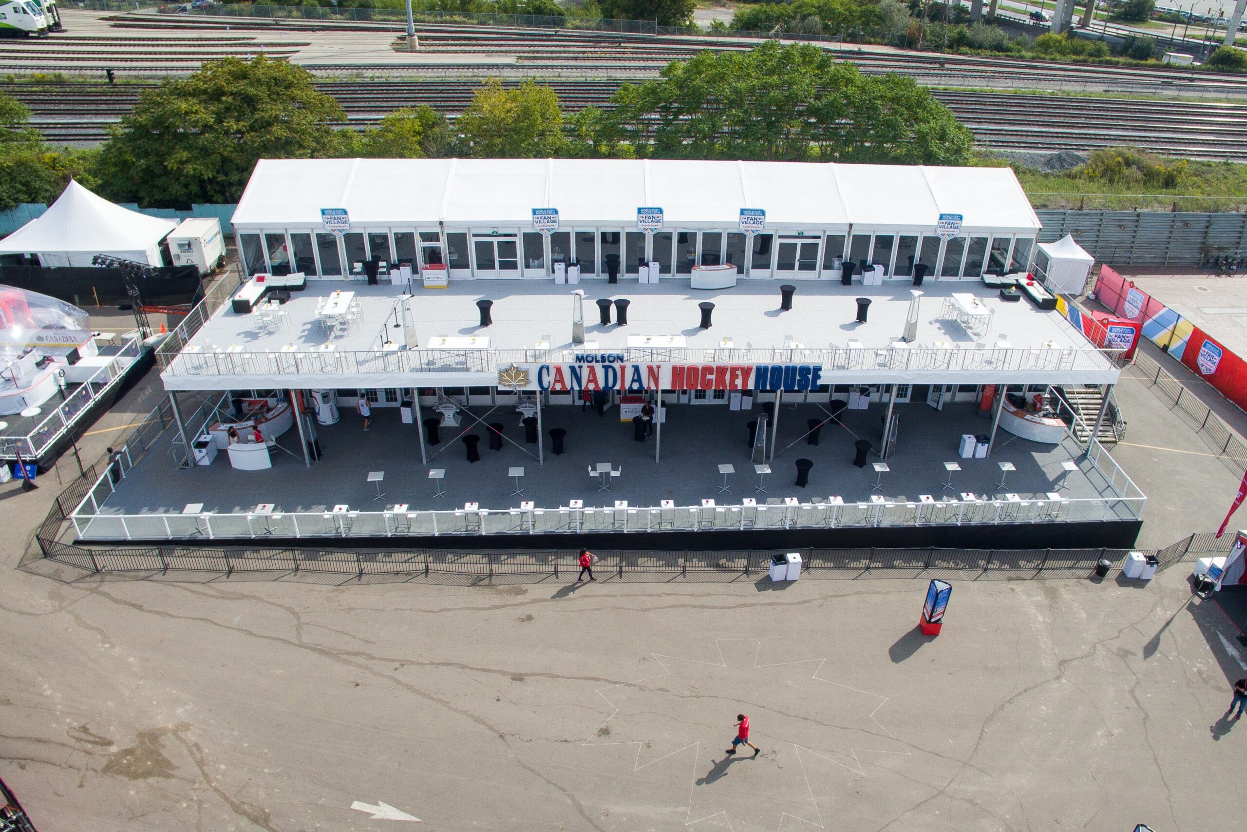 Large double-decker event tent structure