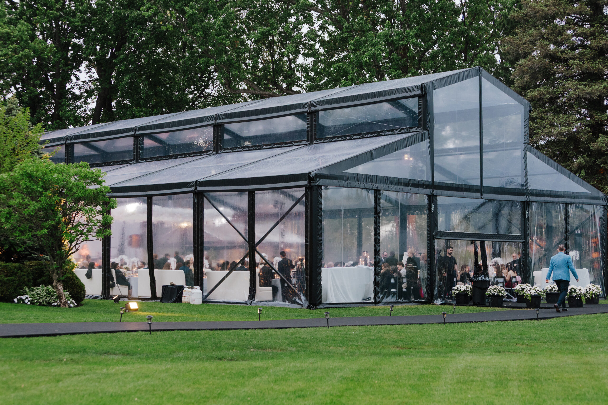 Large transparent tent at event