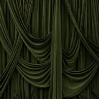 Green velvet drapes with folds