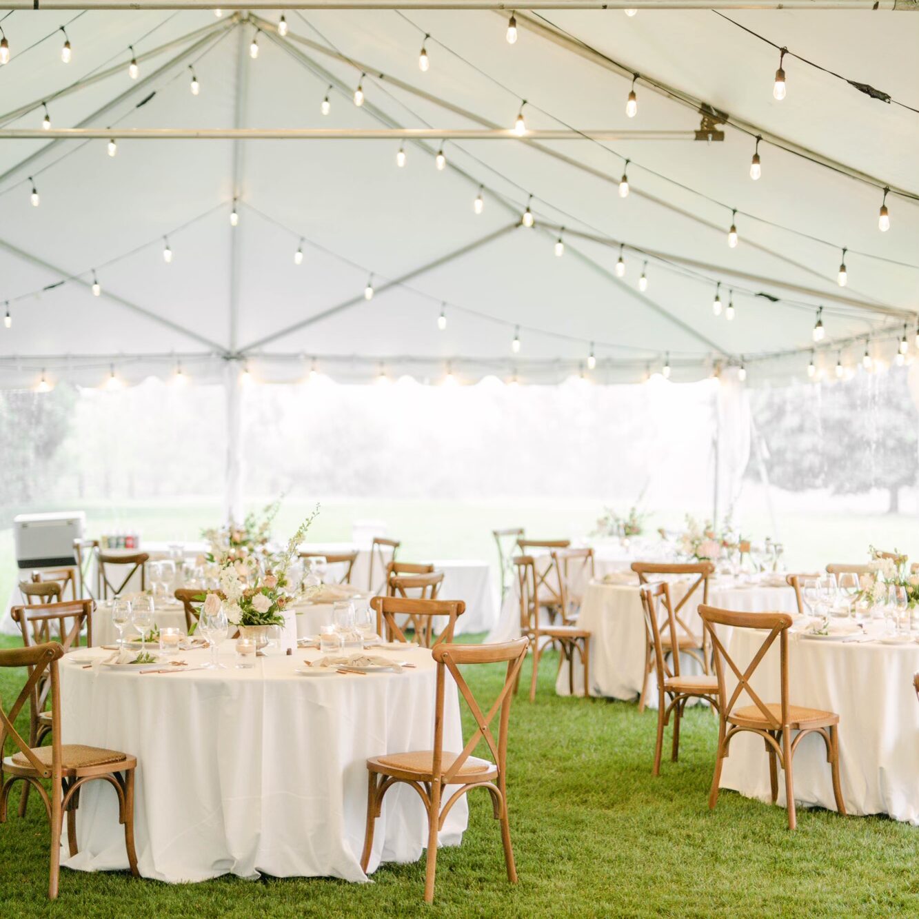 Elegant outdoor wedding reception setup