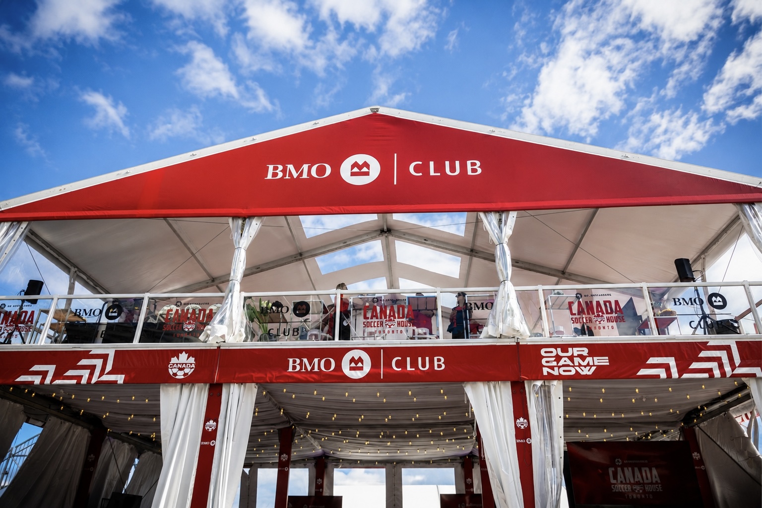 FIFA World Cup 2026: Red tent with BMO branding