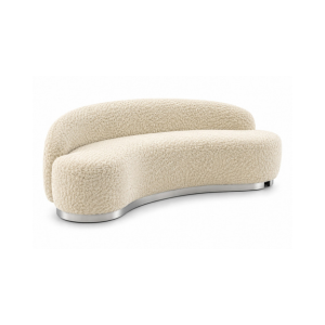 Curved cream-colored modern sofa