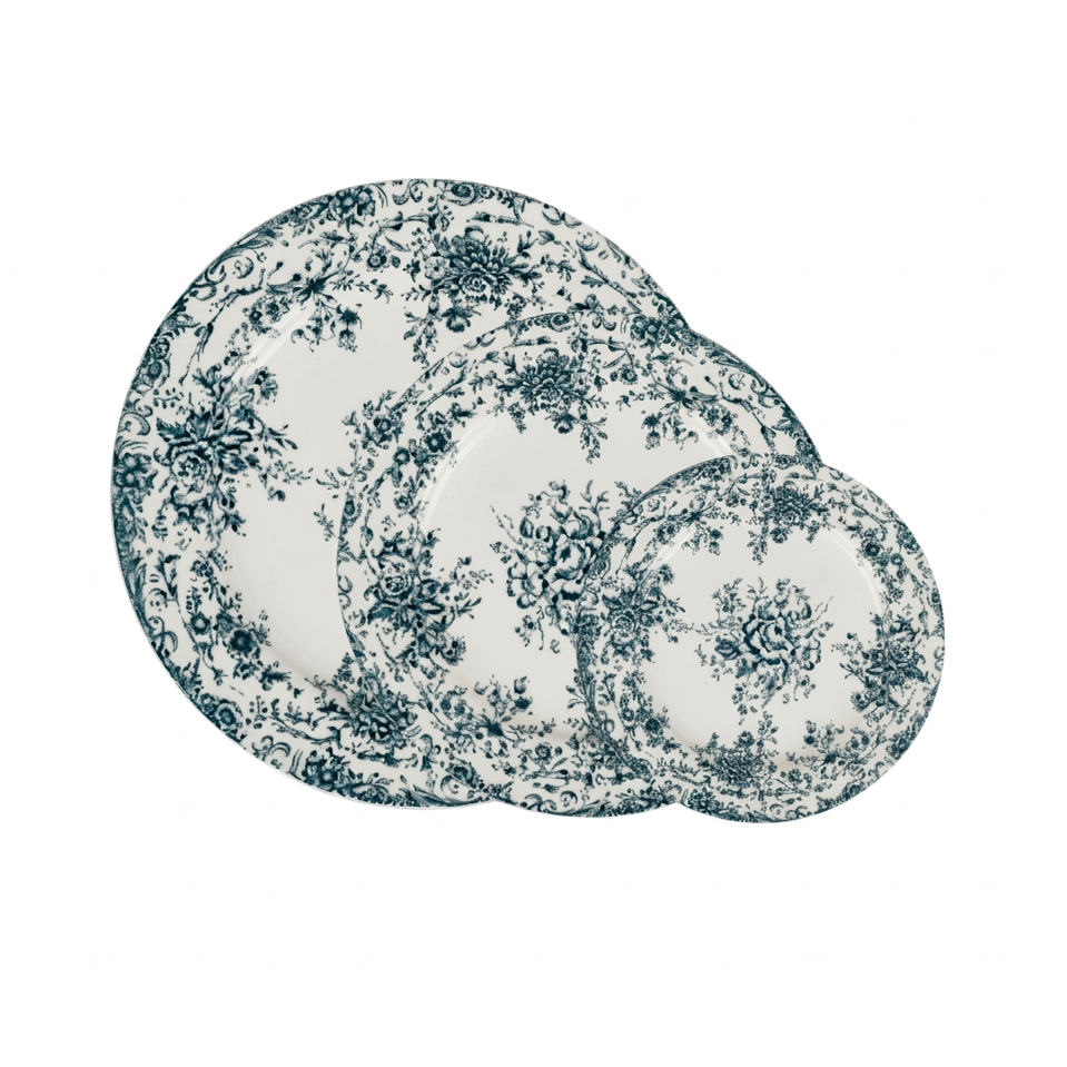 Blue Toile Printed Dinnerware