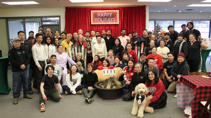 Group photo celebrating the holidays.